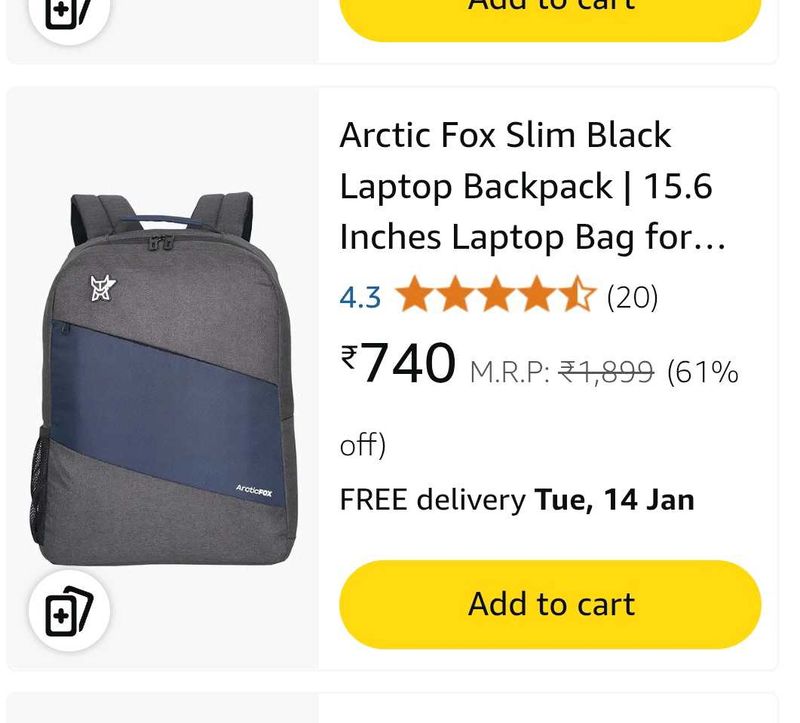 Artic Fox Bag Pack For Laptop Office Use