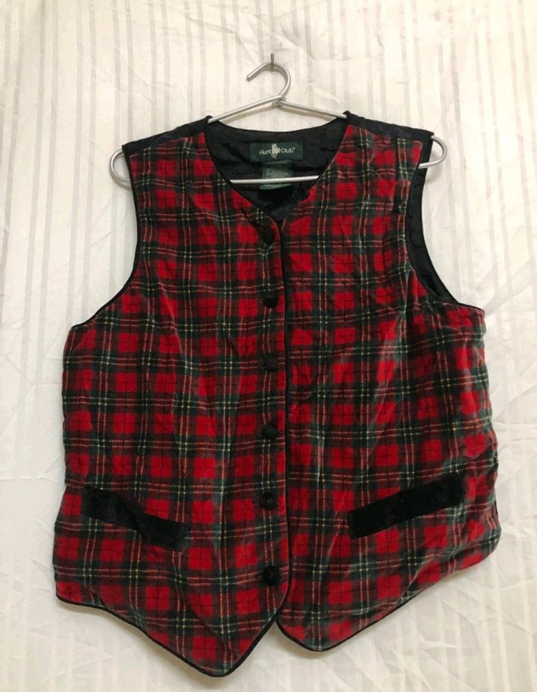 Hunt Club Red Printed Waistcoat
