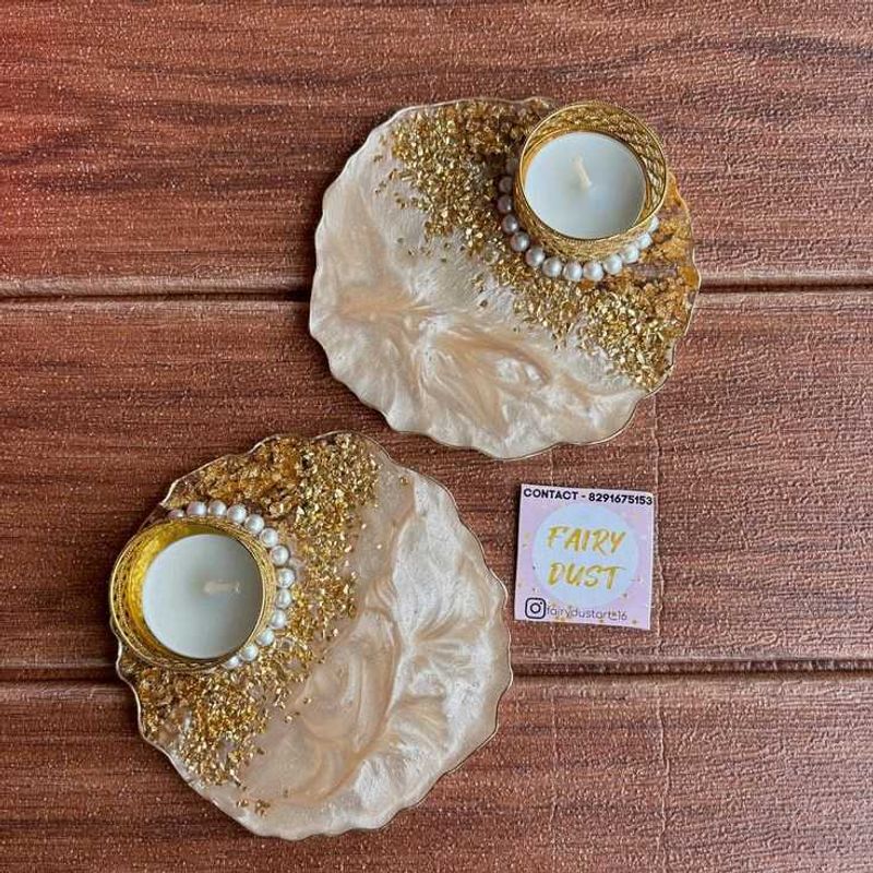 🪔 Handmade Resin Pooja Thali 5&#34; ✨️