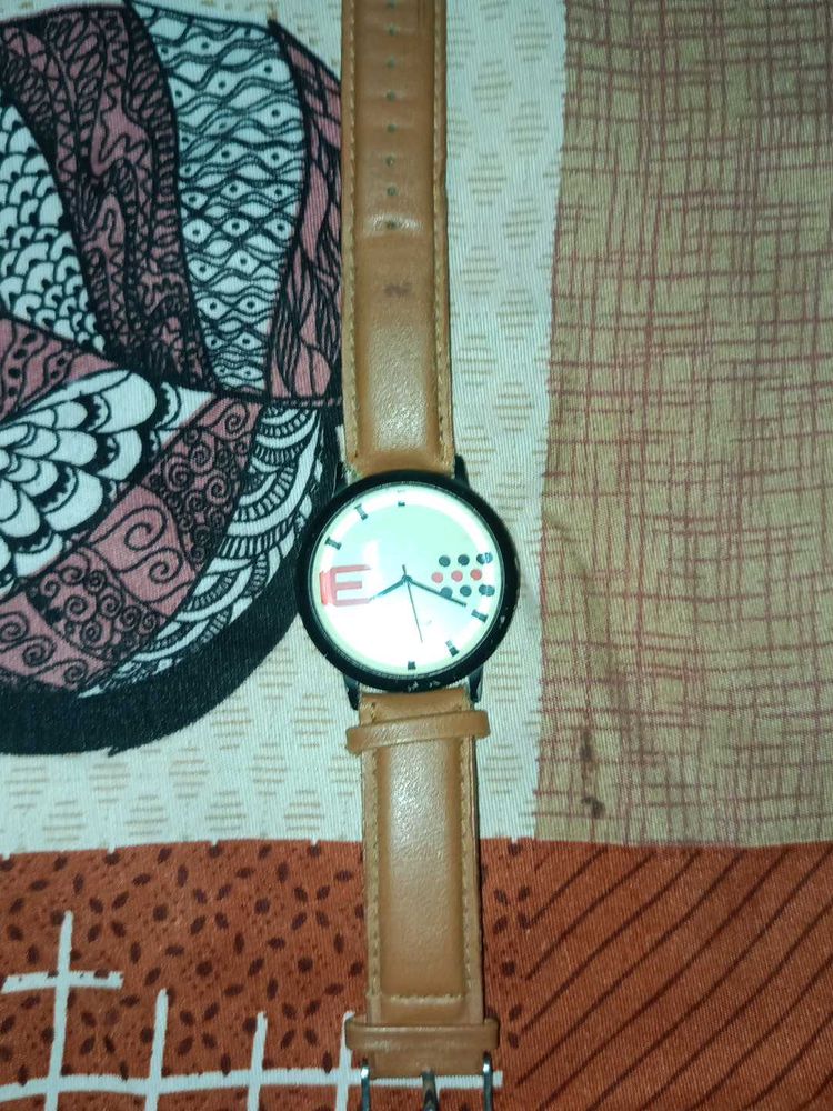 Stylish Brown Leather Watch