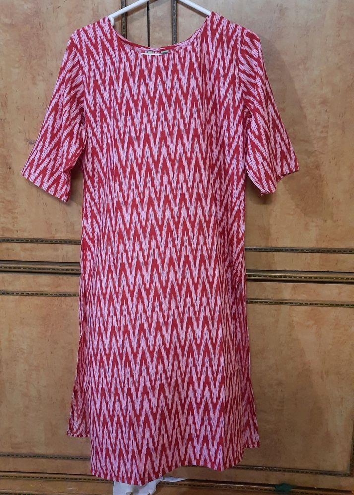 Red Patterned Kurti For Women