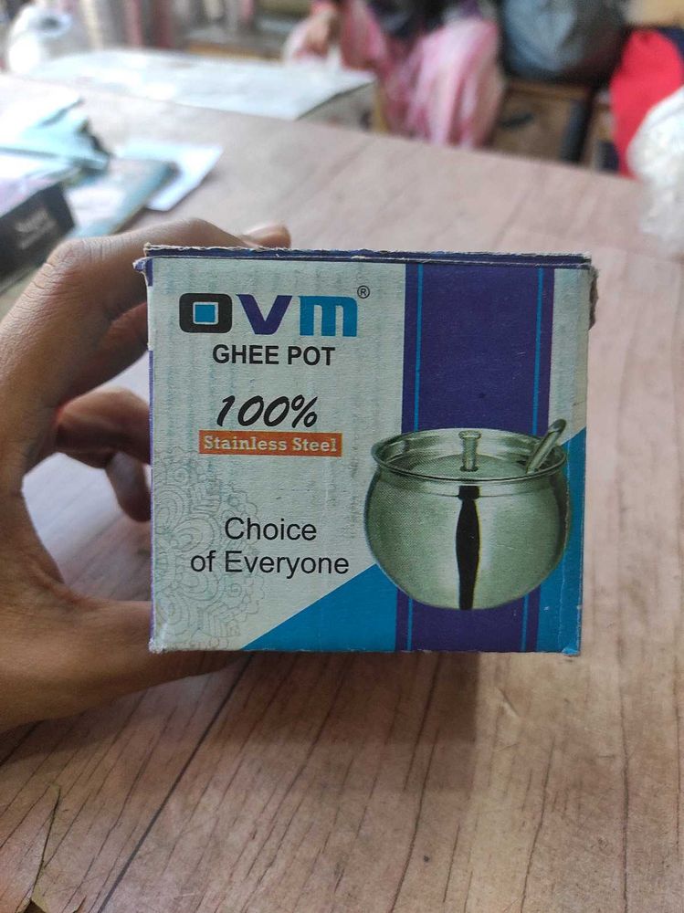 Steel Ovm Ghee Pot 1no