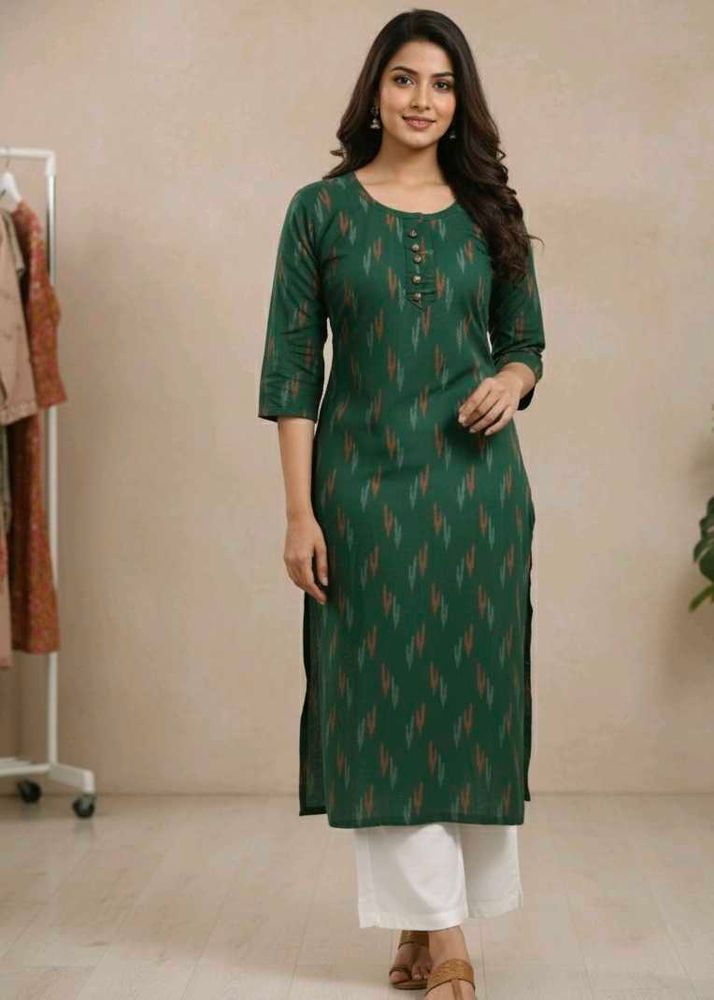 Elegant Green Printed Kurta