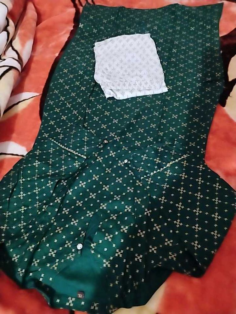 Green Printed Kurta Set