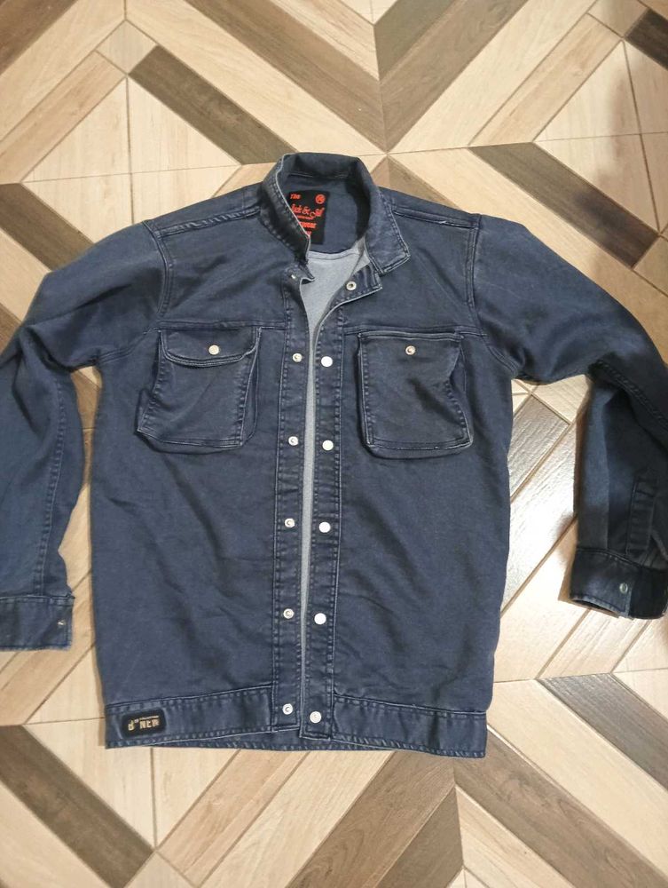 grey denim mens jacket