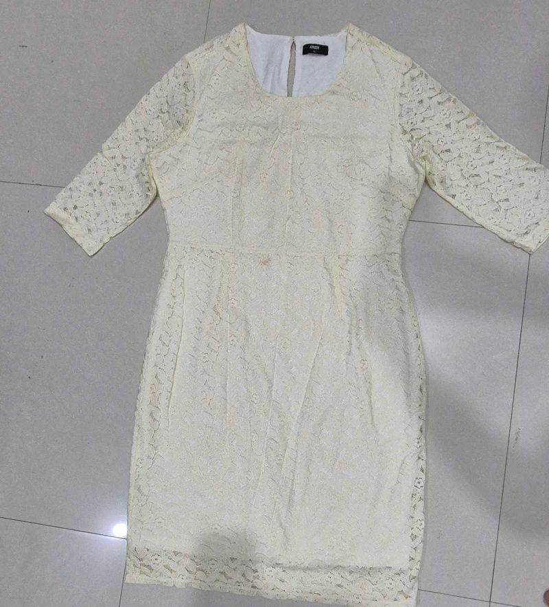 Elegant Cream Lace Bodycon Dress