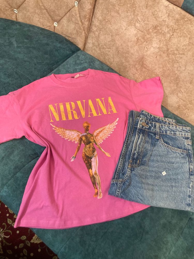 H&amp;M Pink Nirvana Tee