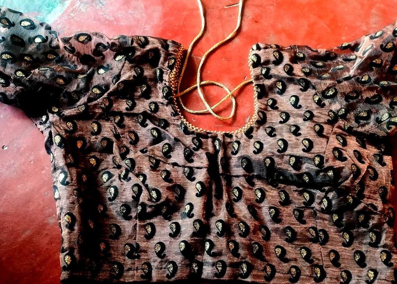 Elegant Brown Paisley Blouse