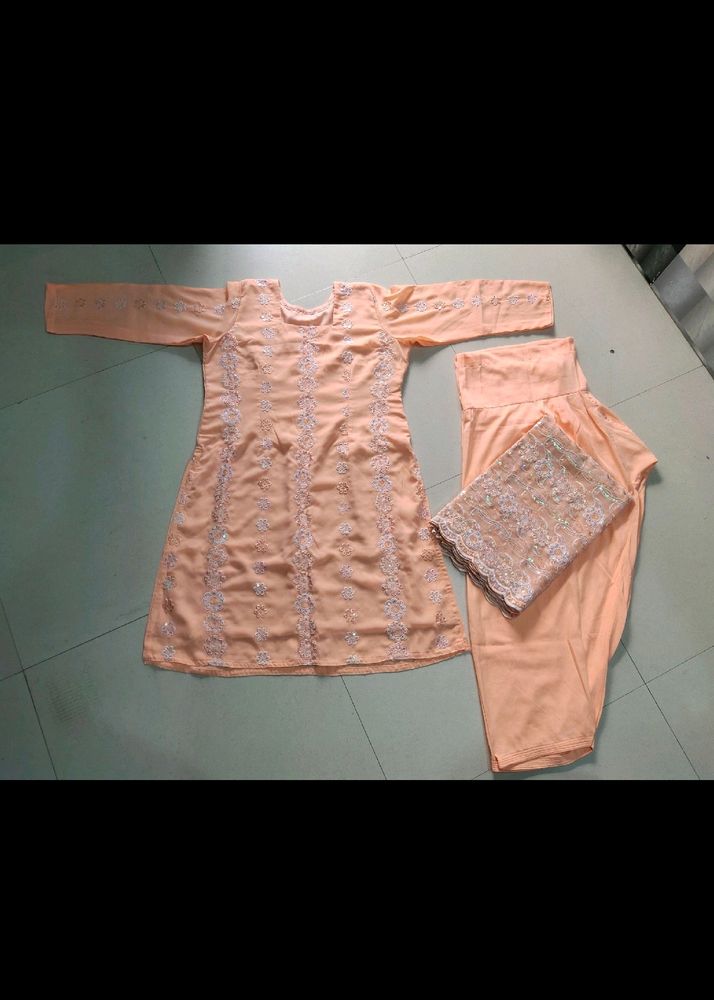 KURTI SALWAR WITH HEAVY DUPATTA