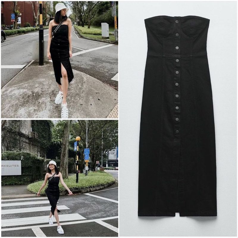 ZARA Denim Bustier Dress