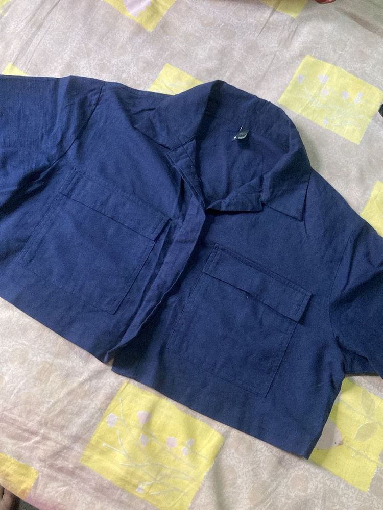 Blue Crop Top Shirt