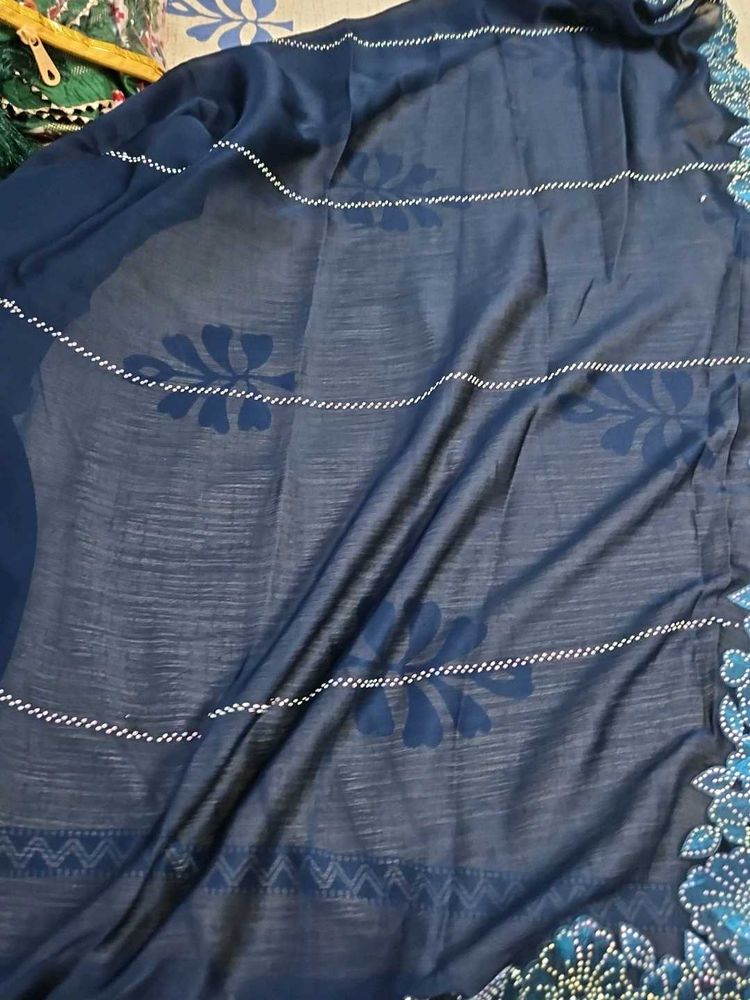 Elegant Navy Blue Saree
