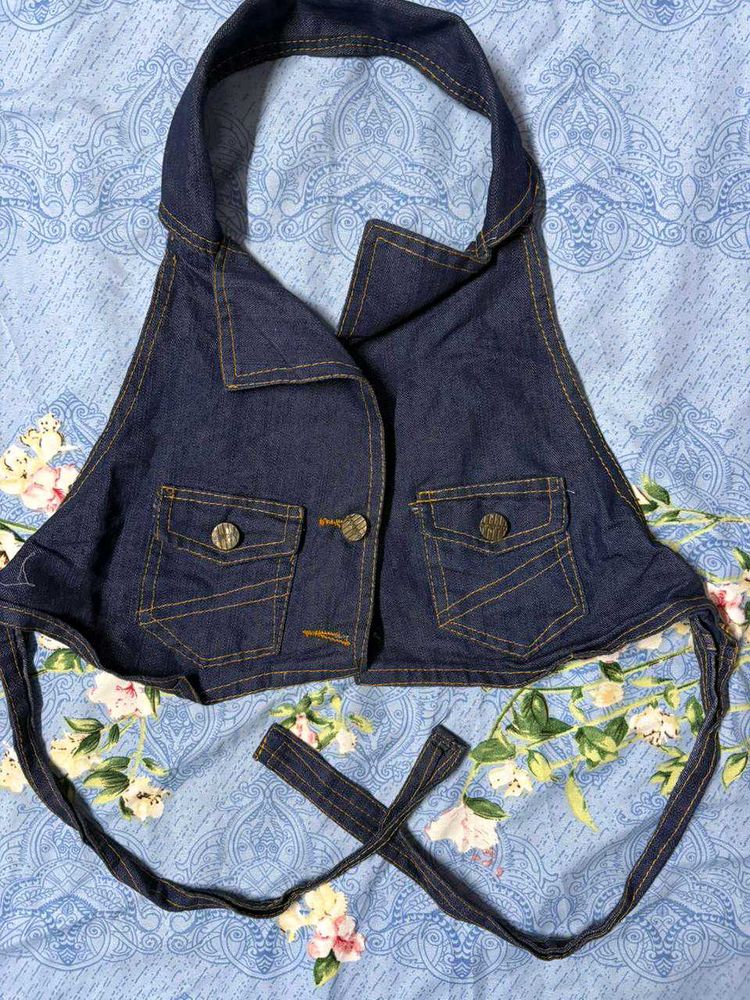 Backless Denim Top