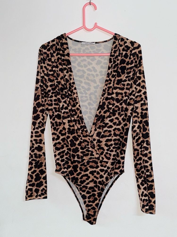 Zara leopard Print bodysuit