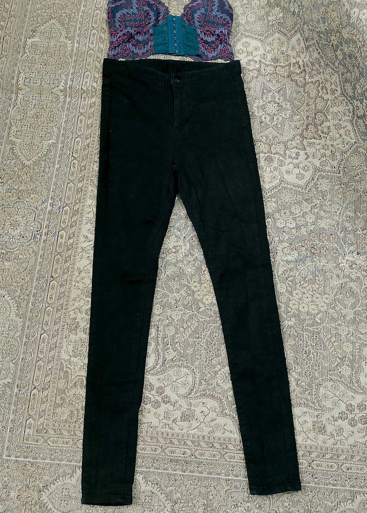 Imported Skinny Branded Black Denim.