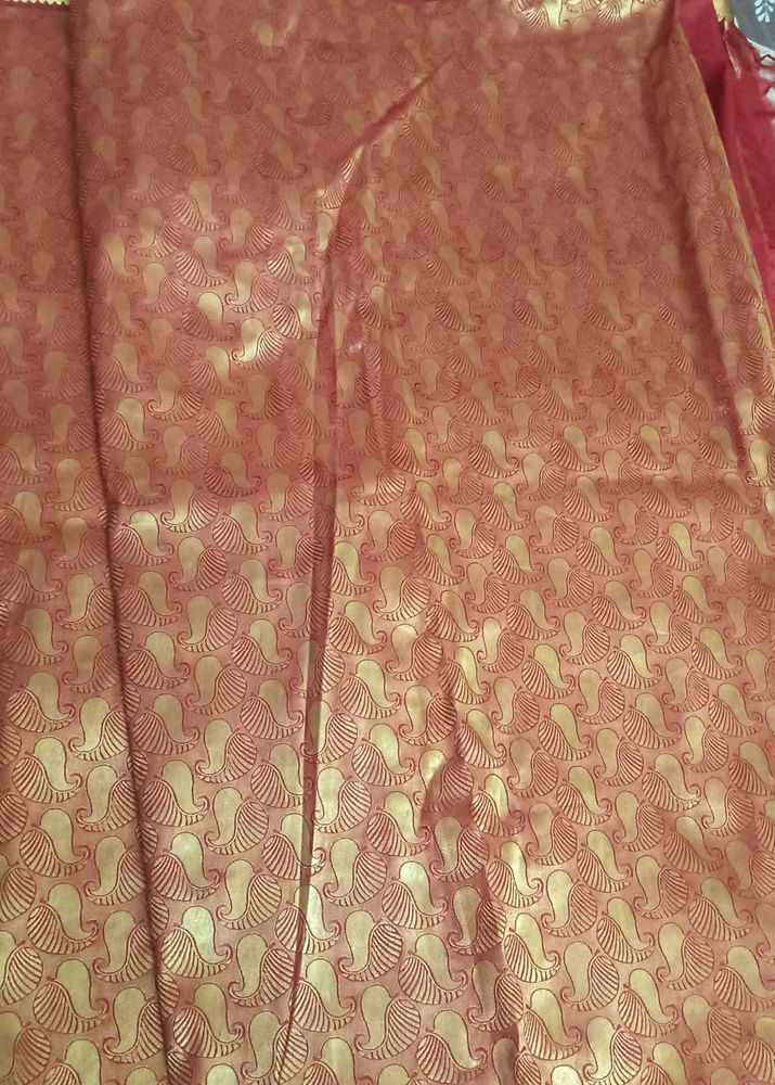 Wedding pattu saree with stiched blouse