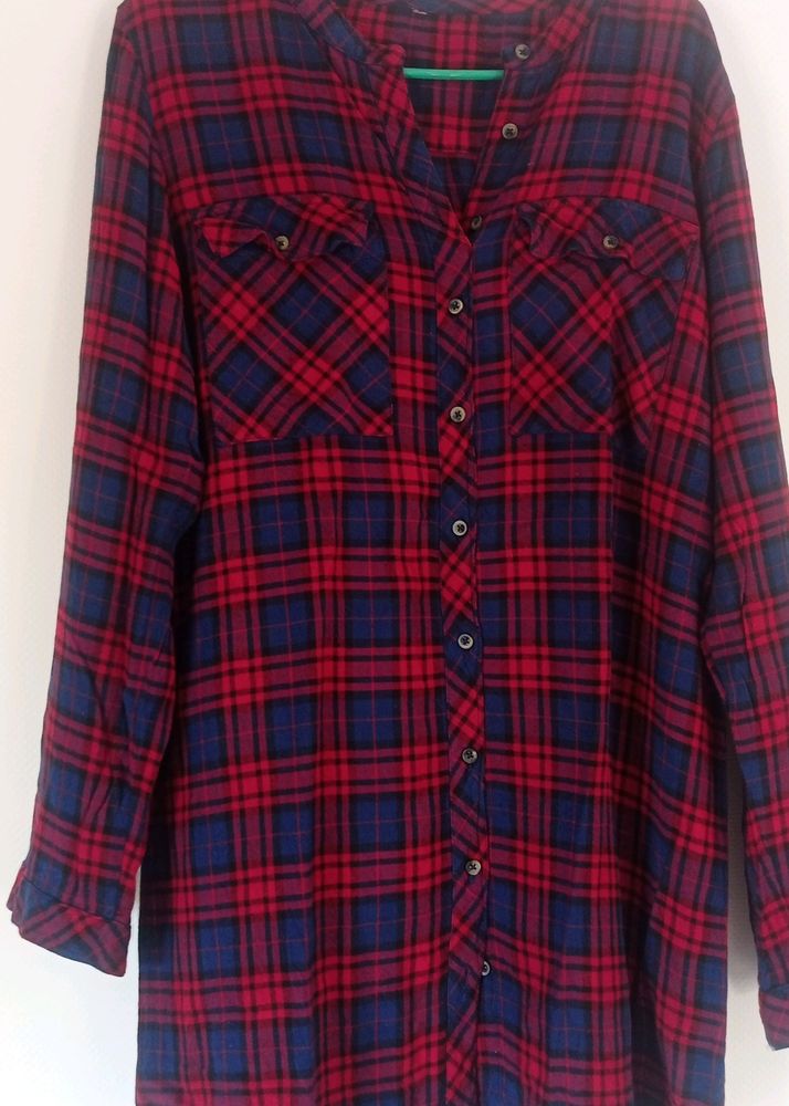 Checkered Cotton Shirt For Bust 38