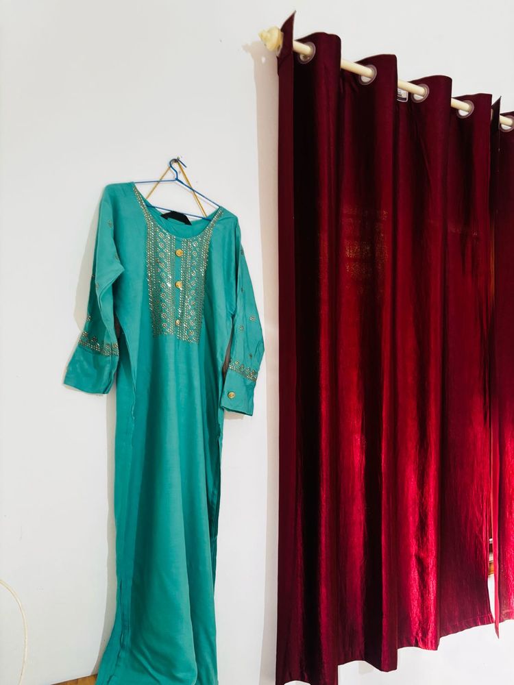 Elegant Teal Ethnic Gown