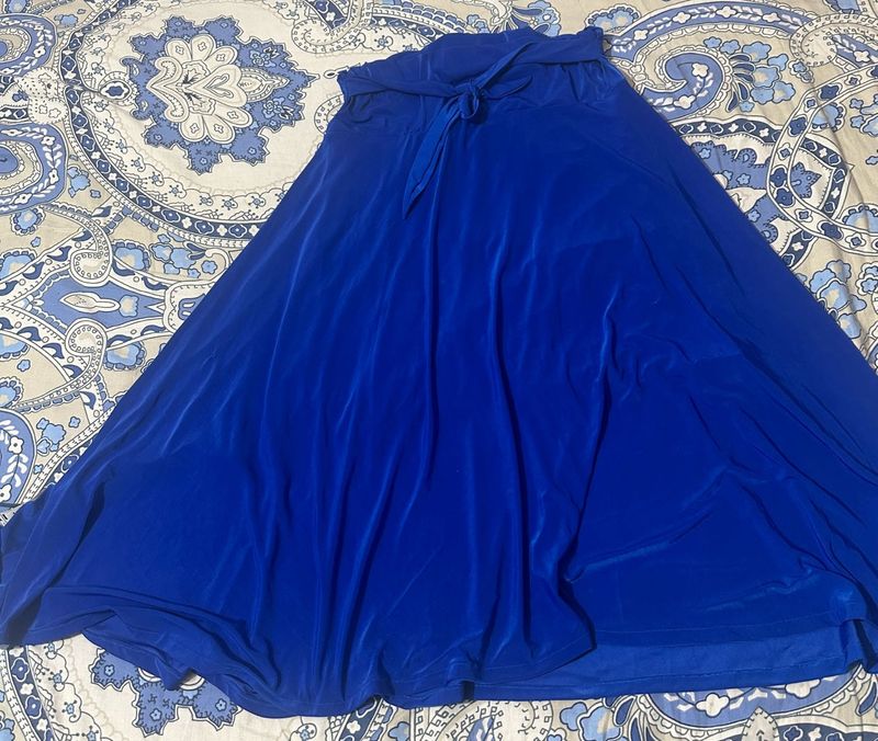 Blue Flowy Skirt