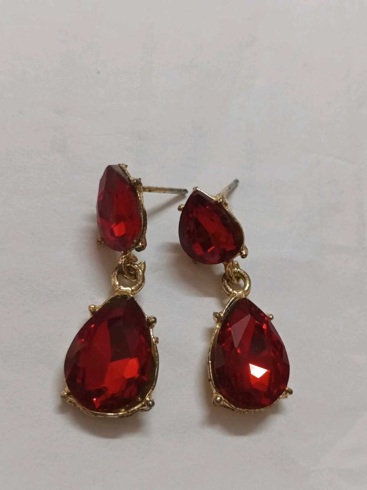 Red Teardrop Earrings