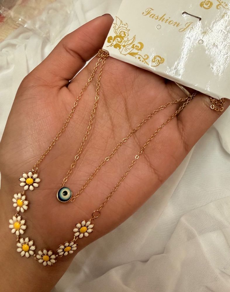 Daisy &amp; Evil Eye Necklace