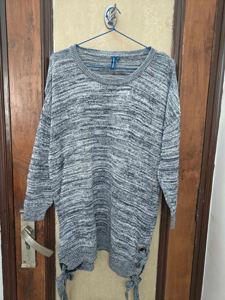 Stylish Grey Knit Sweater