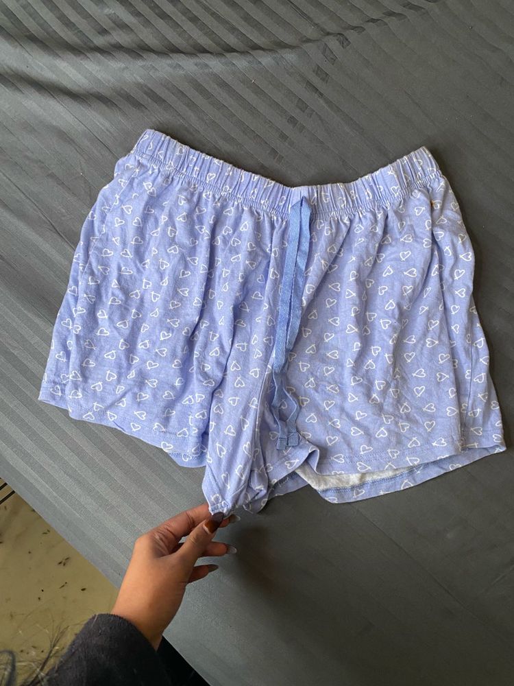 Cute Heart Print Lounge Shorts