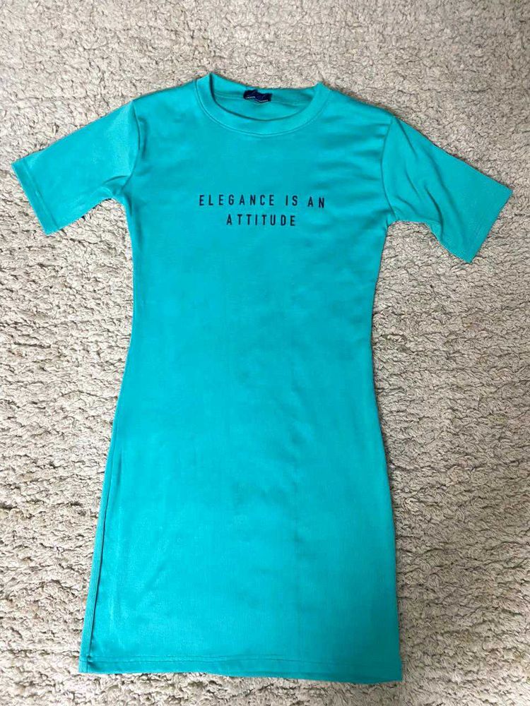 Turquoise T-Shirt Dress