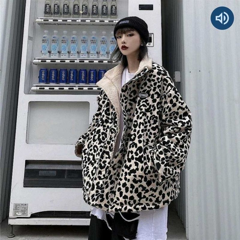 Leopard Print Fleece Jacket