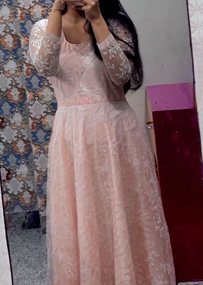 Elegant Pink Lace Dress