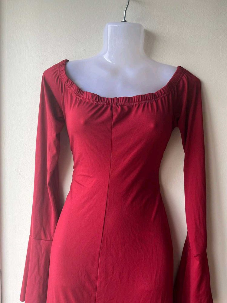 Red Off-Shoulder Dress