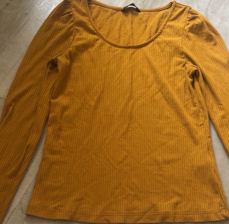 Ribbed Mustard Long Sleeve