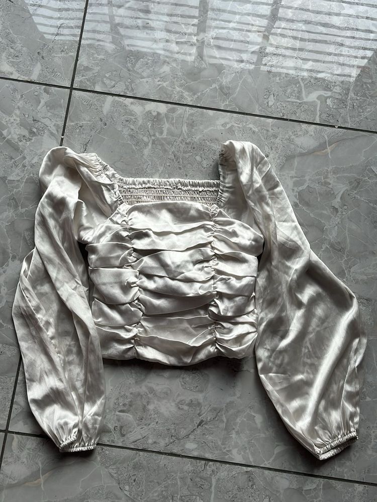 Satin Long Sleeve Top