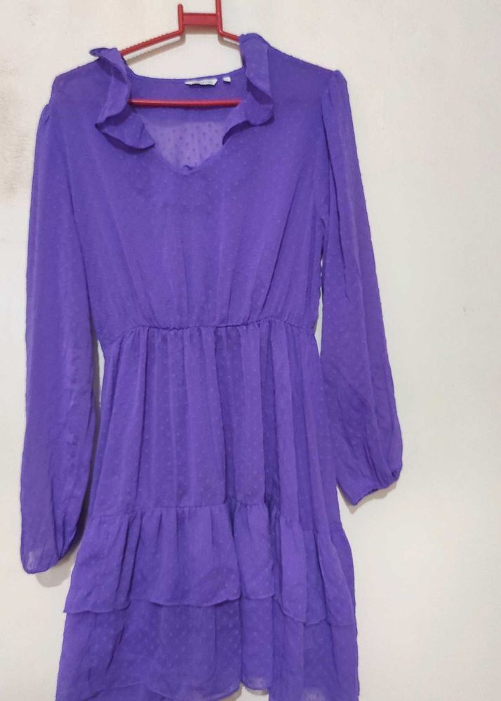 Purple single piece midi dress