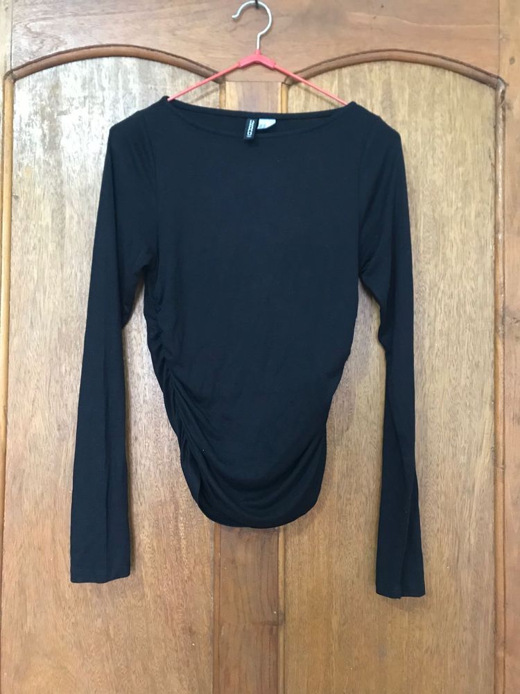 H&amp;M Gathered Jersey Top