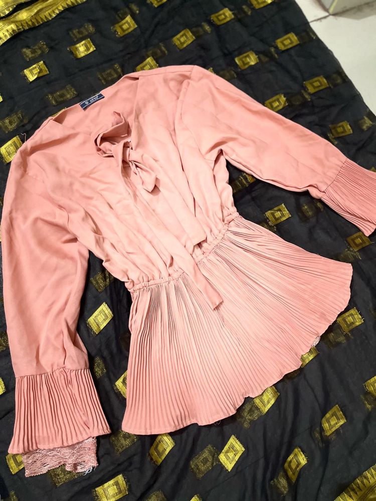 Cute Pink Peplum Top