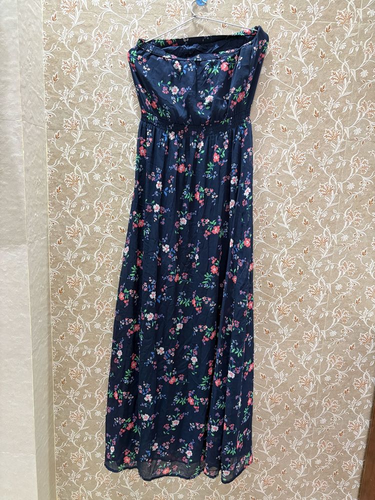 Floral Strapless Maxi Dress