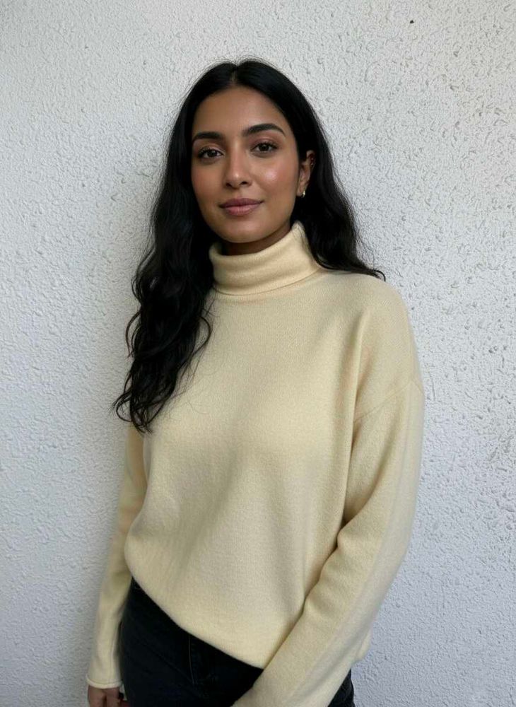 Cream Turtleneck Sweater