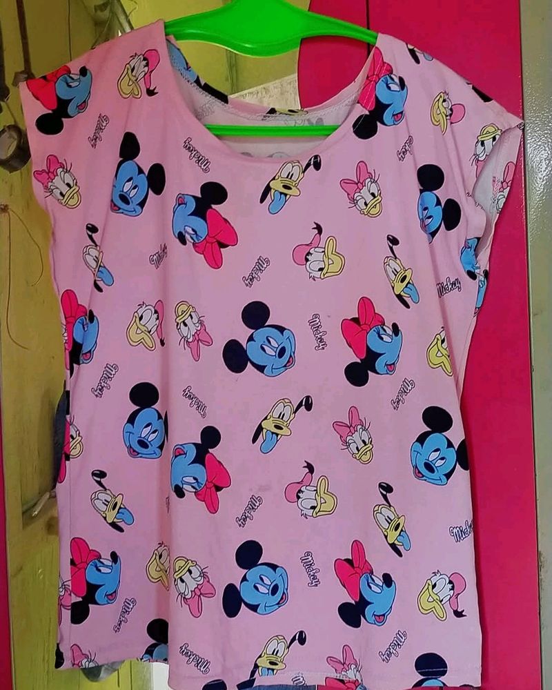 Pink Sleevless Top T-shirt