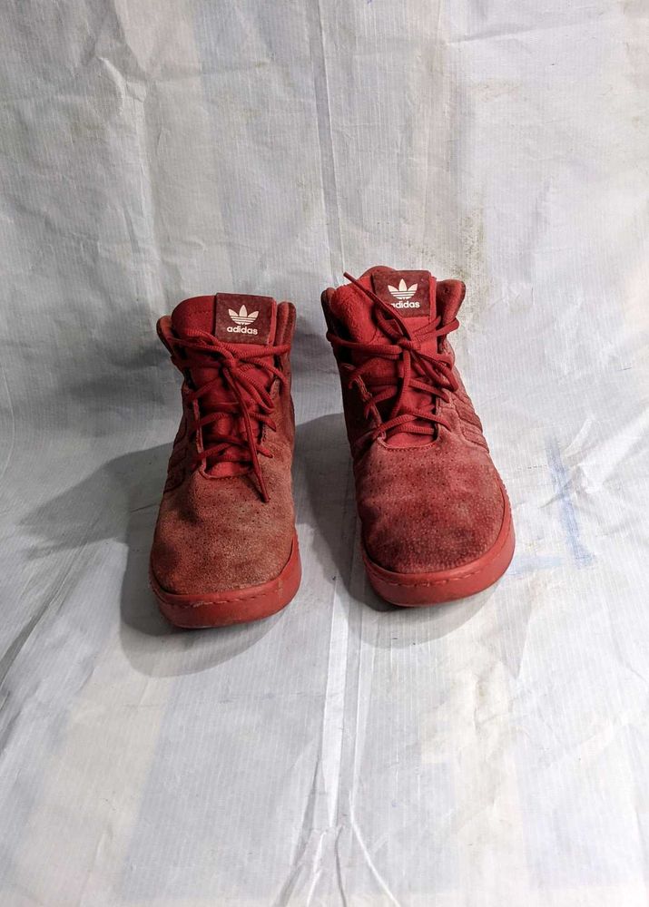 Adidas Red High-Top Sneakers