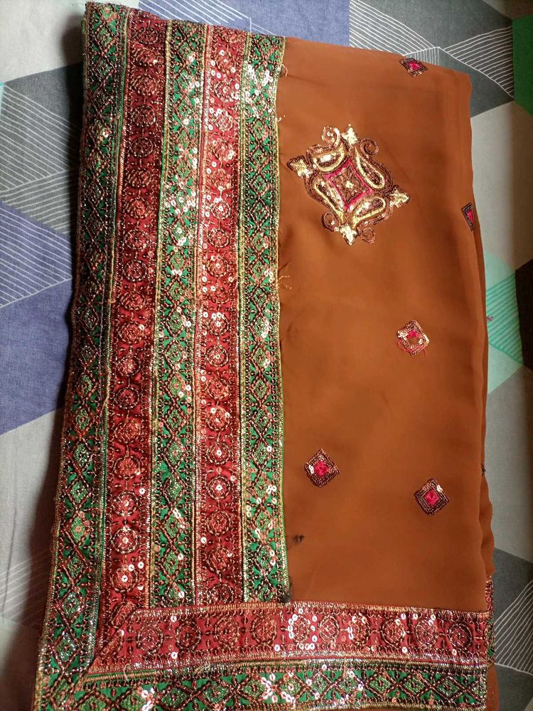 Elegant brown 🤎🤎 festive saree