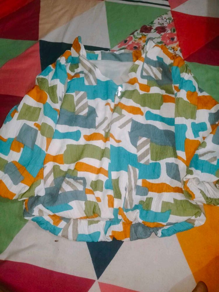 Abstract Print Blouse Top