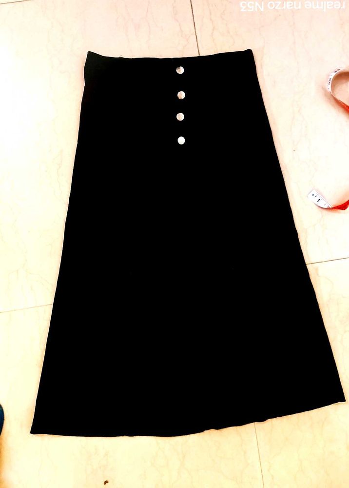 Elegant Black Velvet  Skirt