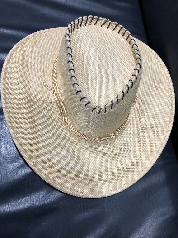 Straw Cowboy Hat with Chin Strap