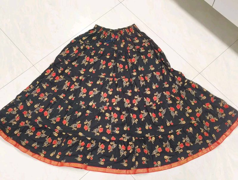 Floral Print Ethnic Skirt