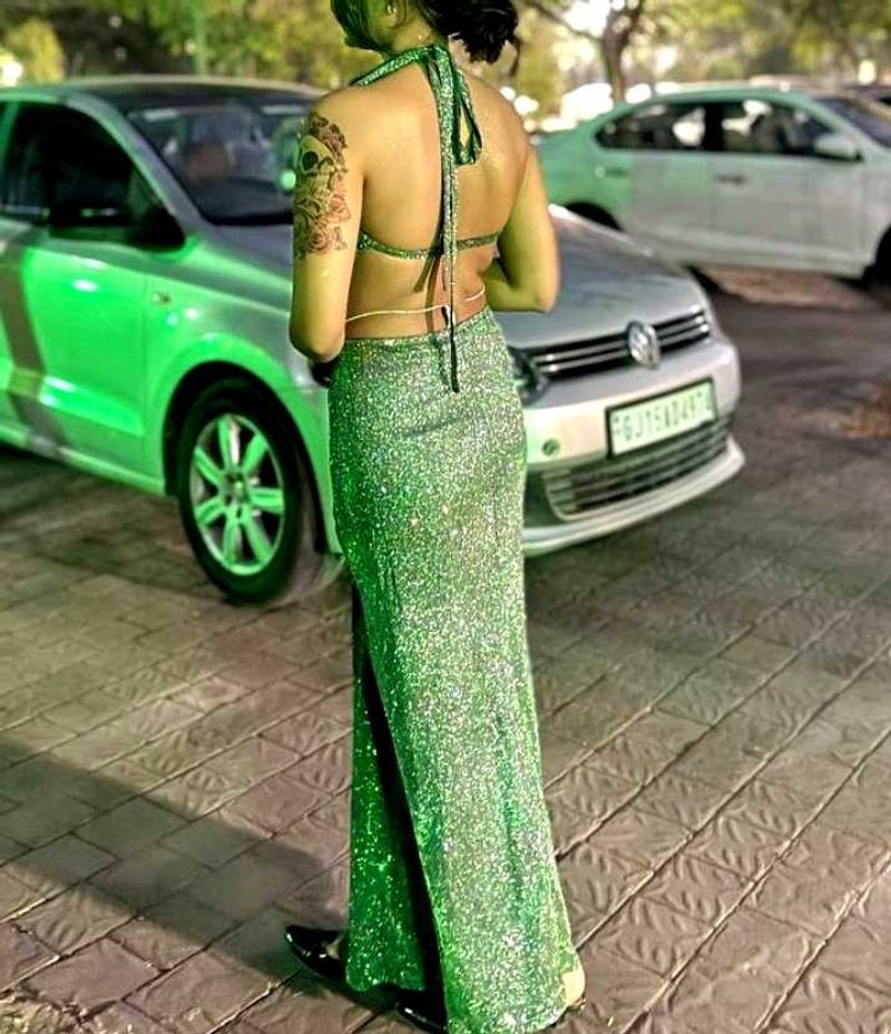 Green Shimmer Co-ord Set For Women