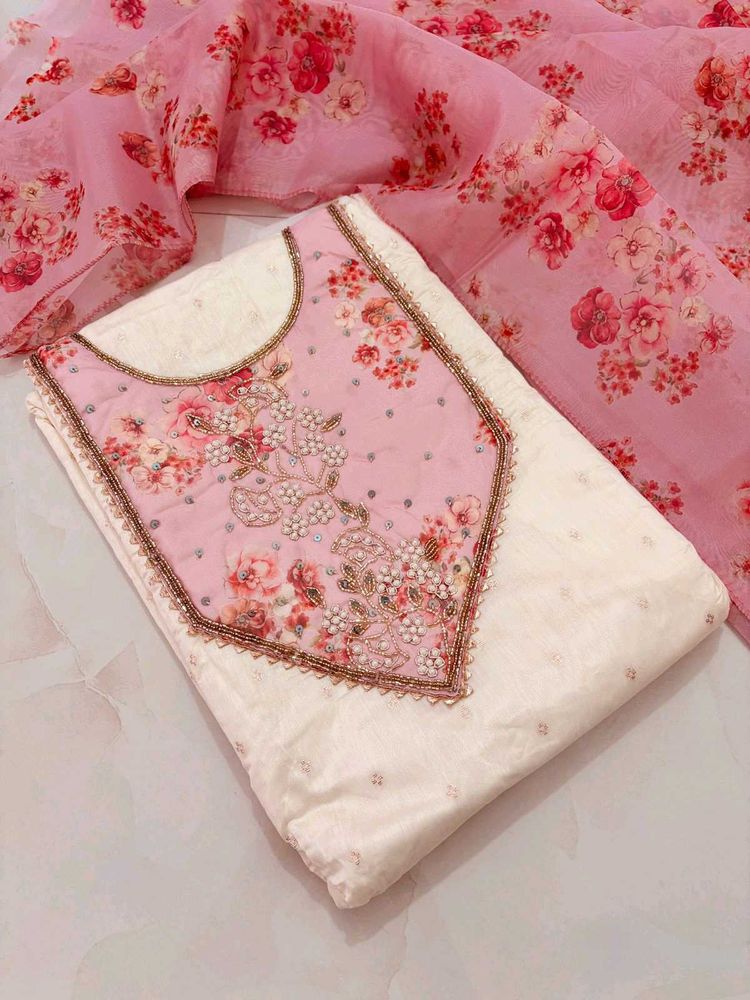 Elegant Floral Embroidered Suit Piece