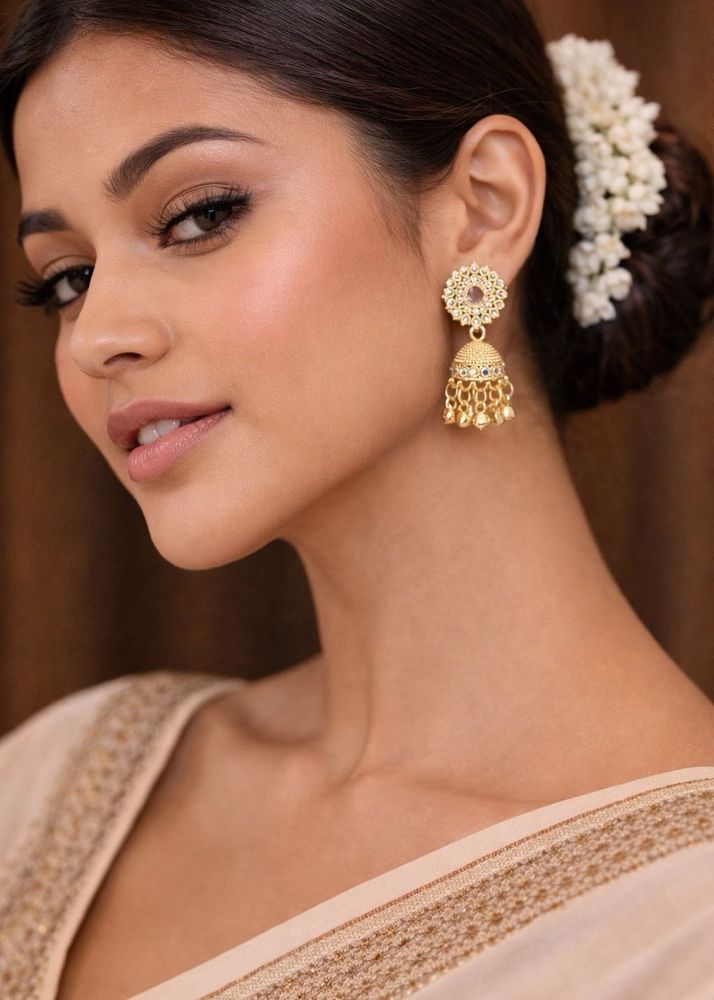Golden Jhumka Earrings