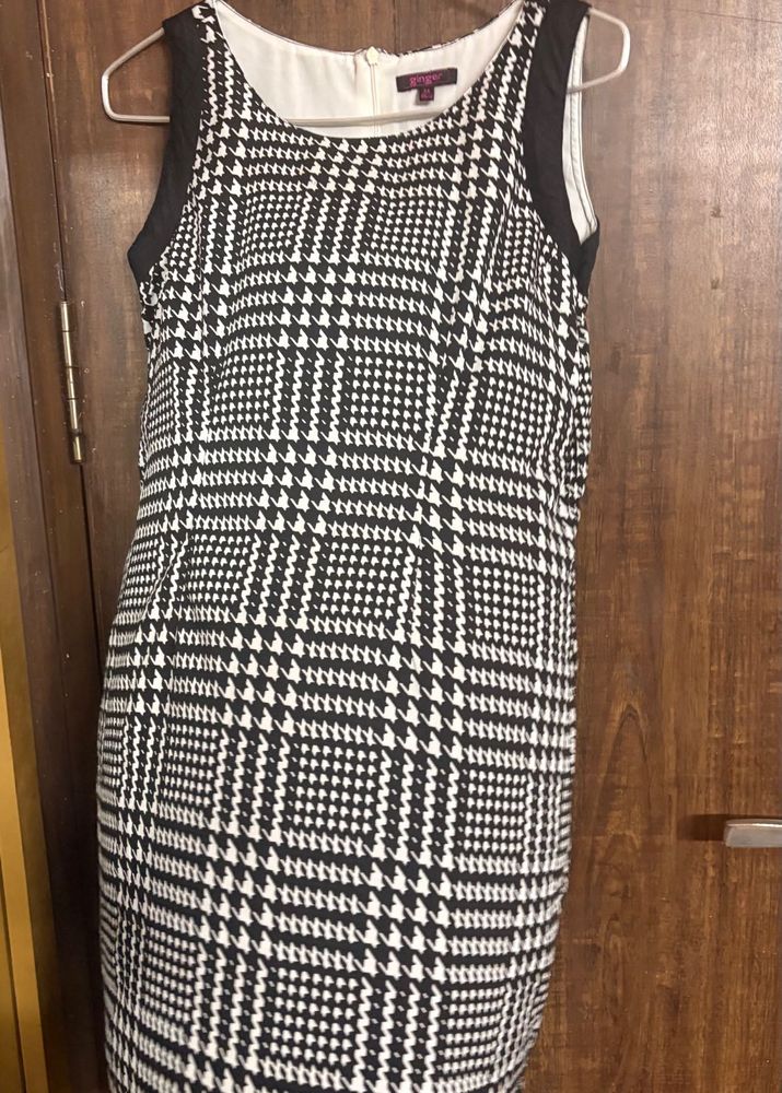 Houndstooth Black Dress