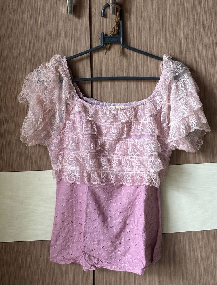 Pink Lace Top